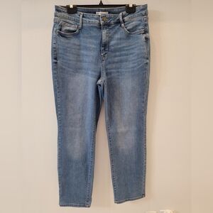 Nine West Light Blue Women's Slim Straight Jeans Size 12 inseam 26"